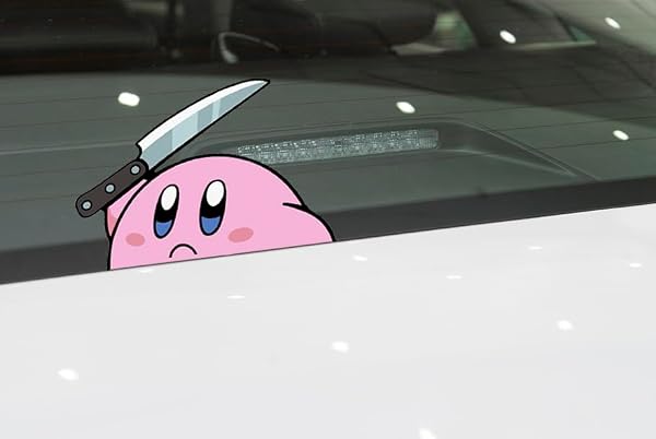Kirby mit Messer Cartoon Sticker - 15 cm