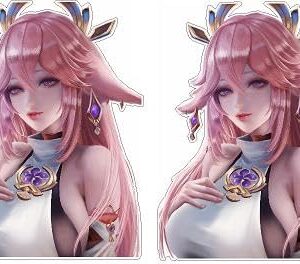 Genshin Impact Yae Miko Kitsukami Sticker Set