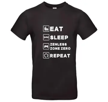Zenless Zone Zero Eat Sleep Repeat T-Shirt - Farbe Schwarz, Größe XXL