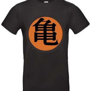 Goku Logo T Shirt Manga Design Kämpfer Stil Japan Kanji für Anime Fans Inspiriert von Kung Fu San Soo Streetwear Look für Männer Frauen Hochwertiger Druck - Schwarz / S