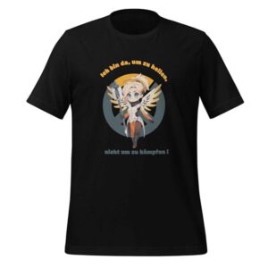 Mercy T-Shirt Gaming Anime Design mit Spruch für Heiler-Fans - Schwarz / S