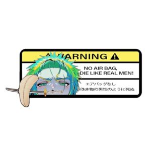 One Piece Roronoa Zoro Warning Auto Sticker