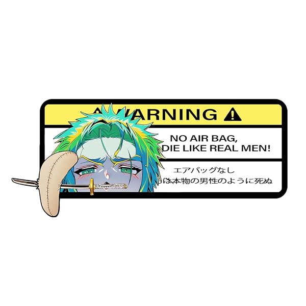 One Piece Roronoa Zoro Warning Auto Sticker
