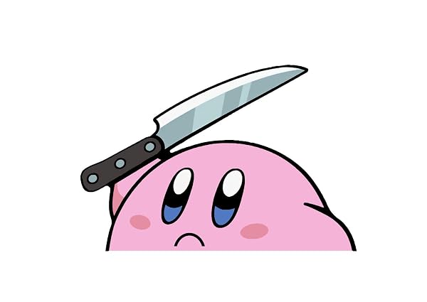 Kirby mit Messer Cartoon Sticker - 15 cm