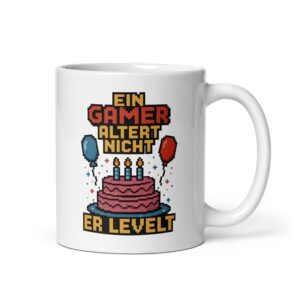 Gamer Tasse - Ein Gamer altert nicht, er levelt
