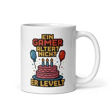 Gamer Tasse - Ein Gamer altert nicht, er levelt
