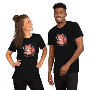 Gaming T-Shirt Kitsune Chibi Design Witziger Kaffee Spruch Nerds & Zocker Kitsukami - Schwarz / S