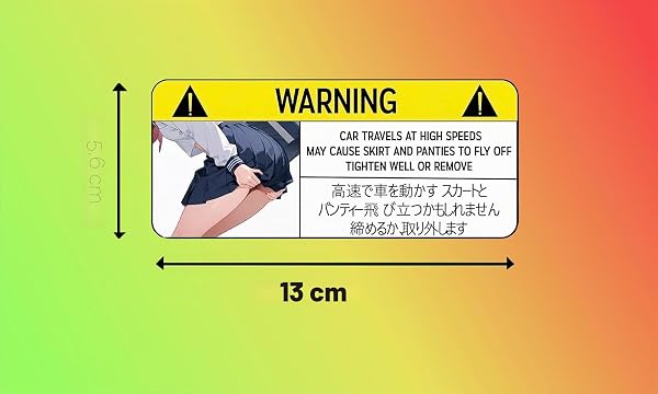 Anime Peek Warning Auto Sticker - 13 cm