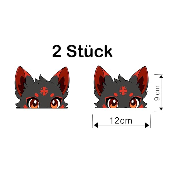 Kuroko Kitsune Peeker Anime Sticker - Produktbild 2