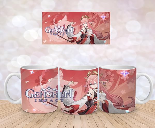 Genshin Impact Tasse: Mehrere Designs, Hochwertige Keramik, Perfekt für Gaming Fans - Yae Miko