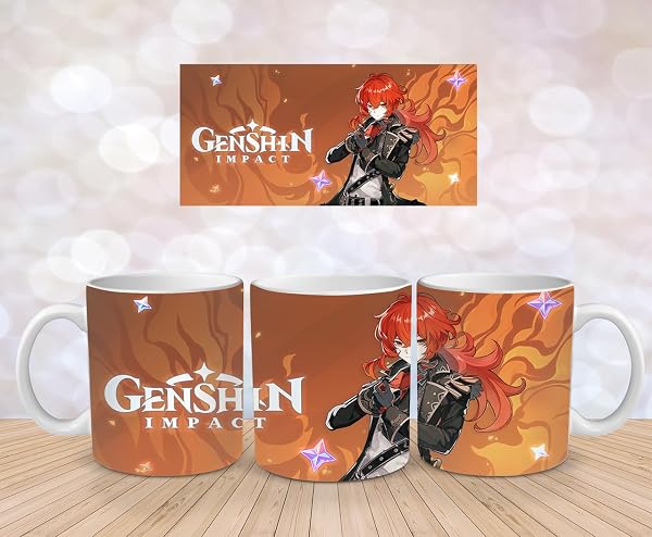Genshin Impact Tasse: Mehrere Designs, Hochwertige Keramik, Perfekt für Gaming Fans - Diluc