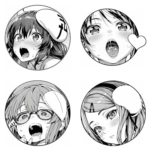 Anime Girl Sticker Set - 4 Stück
